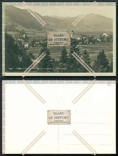 Foto AK Oberammergau Panorama von der Ludwigshöhe Dorf Ansicht mit Kirche