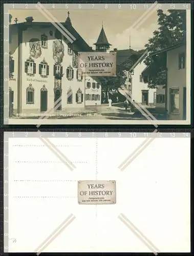 Foto AK Oberammergau Hauptstraße Konditorei Cafe Geschäfte 1930