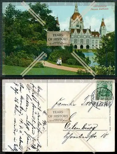 AK Hannover neues Rathaus 1911 gelaufen