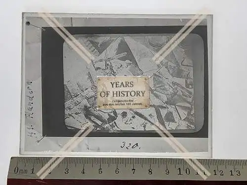 Orig. Glas Dia Kriegsschiff schwere Treffer Mine nach Gefecht englischer Kanal