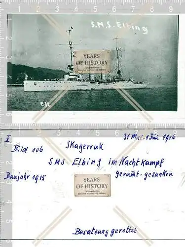 Foto S.M.S. Elbing Nachtkampf gesunken Schlacht Kriegsschiff SMS Marine