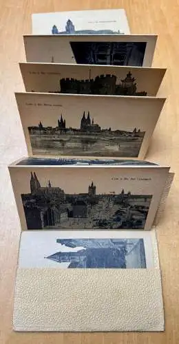 20x AK Postkarte Ansichtskarte Leporello Album von Köln Rhein mit Wappen um 1915