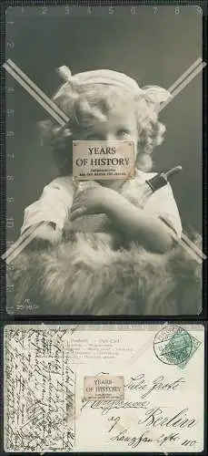 Foto AK Mädchen Portrait mit Nuckelflasche 1908 gelaufen