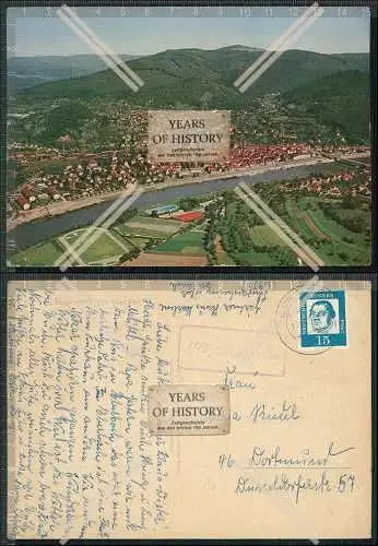 AK Eberbach am Neckar Landpost-Stempel Schwanheim Luftbild Fliegeraufnahme