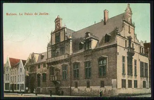 AK 1.WK Mechelen Malines Flandern Antwerpen 1915 Feldpost gel. La Cour du Palais