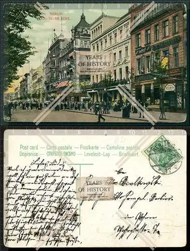AK Kranzler Ecke Berlin 1908 gel. Kurfürstendamm Berliner Cafe Häuser am Boule