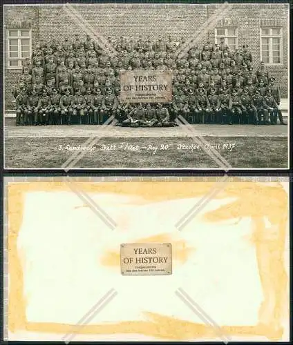 Foto 22x13 cm 3 Landwehr Batt. 1. Artillerie-Regiment 20 Itzehoe 1937 Kaserne