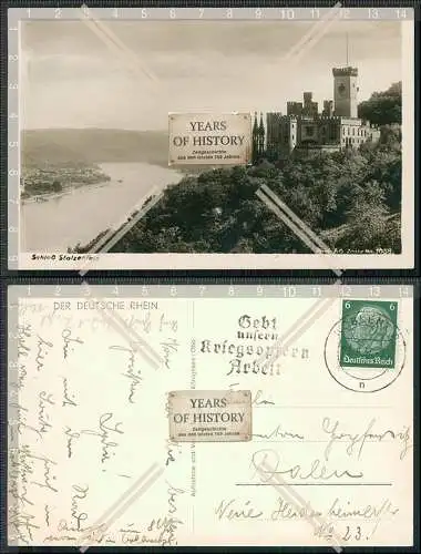 Foto AK Stolzenfels Koblenz Rhein Schloss Stolzenfels vom Norden 1937 gelaufen