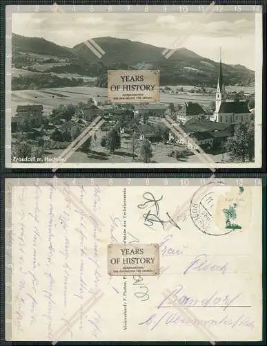 Foto AK Postkarte Frasdorf in Bayern Panorama mit Hochries 1935 gelaufen