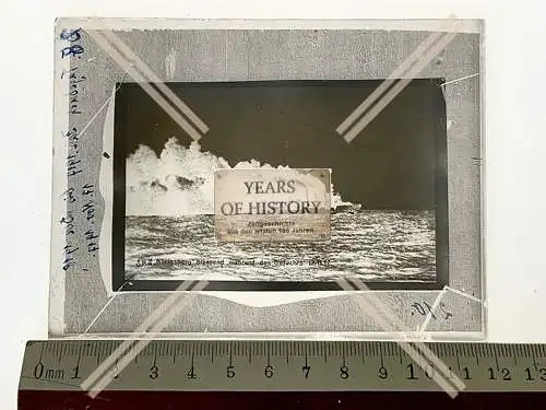 Orig. Glas Dia SMS Königsberg brennend Gefecht 1916-18 Kriegsschiff Torpedoboo