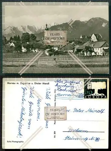 Orig. AK Murnau mit Zugspitze und Ettaler Mandel