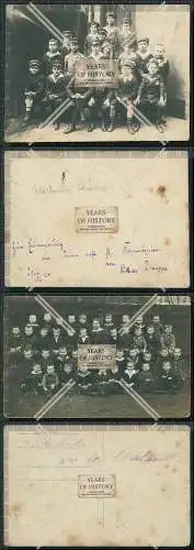 Foto u. AK 2x Jungs kurze Hose Schulklasse 1911
