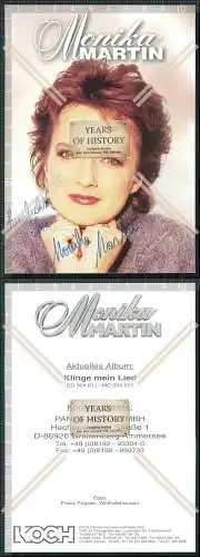 Monika Martin Autogrammkarte signiert österreichische Schlagersängerin