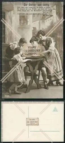 AK Familie Knabe spielt mit Zither Bayern Steirer san lustig Tracht um 1910