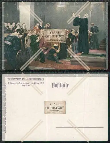 AK Arthur Kampf Einsegnung von Freiwilligen 1813 Künstlerkarte des Volkskunstb