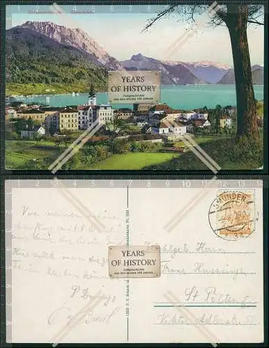 AK Gmunden Oberösterreich Salzkammergut Traunsee 1929 gel. Panorama am See