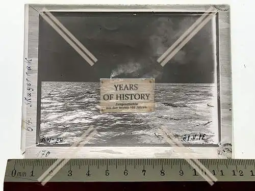 Orig. Glas Dia Torpedoboot Halbflottille Skagerrak Ösel 1916 1. Weltkrieg Kais