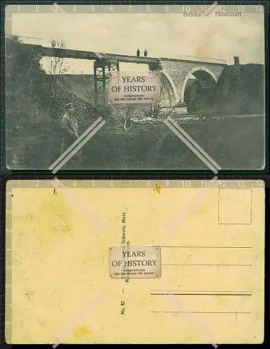 Orig. AK 1.WK Thiaumont Liege Attert Belgien zerstörte Brücke