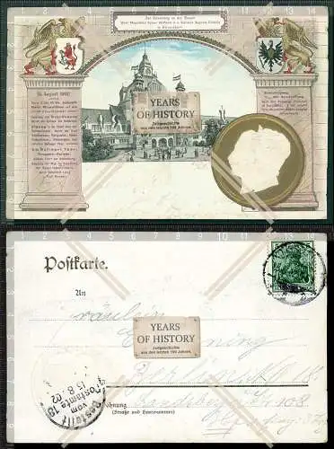 Orig. AK Präge Kaiser 1902 gel. Wilhelm und Kaiserin Auguste Victoria zur Erin