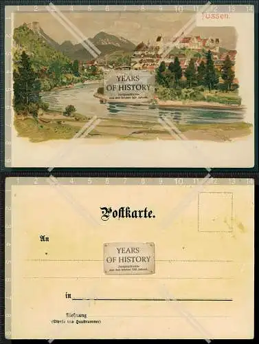 AK Litho Füssen 1898 mit Blick auf die Stadt Otto Strützel