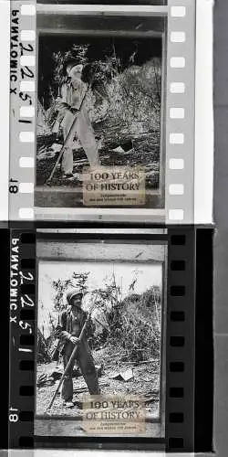 Negativ abfotografiertes Foto englischer Soldat ca. 4x3,5 cm