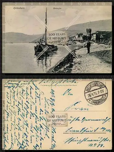 Orig. AK Rüdesheim am Rhein gel. 1915