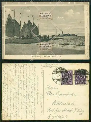 Orig. AK Norderney Nordsee An der Segelbuhne 1923