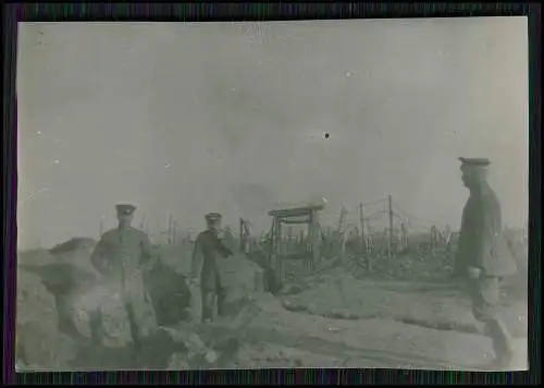 5x Foto 1. WK Soldaten Ostfront 1916-17 Draht Sperren Unterstand 6x9 cm