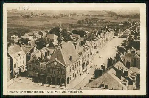 2x AK 1. WK Postkarte Péronne Somme 1916 Bahnpost Feldpost gelaufen