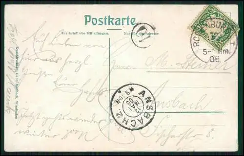 2x AK Ansichtskarte Postkarte Rothenburg ob der Tauber Mittelfranken 1906 gel.