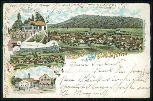 AK Litho Wettelsheim Treuchtlingen Altmühltal Felsenkeller Strauß uvm. 1900 gel.