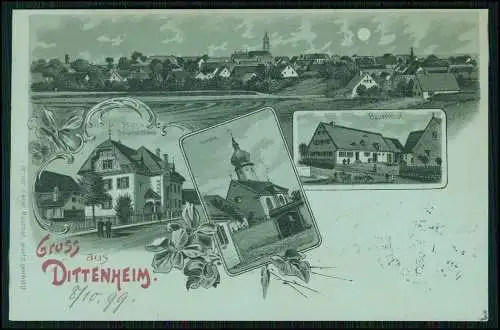 AK Dittenheim Altmühltal Lkr. Weißenburg-Gunzenhausen Mondschein-Karte 1899 gel.