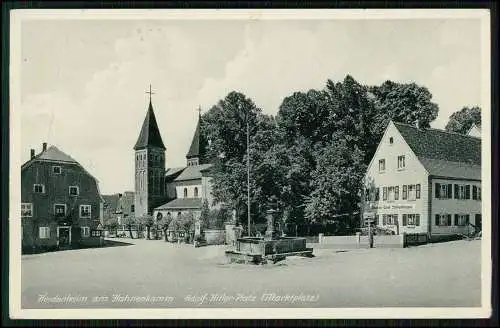 AK Heidenheim am Hahnenkamm Adolf Hitler Platz Marktplatz Kirche 1940 gelaufen