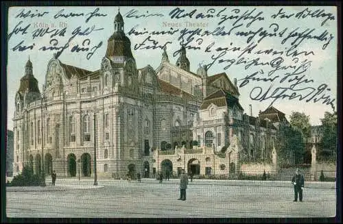 AK Köln Rhein Theater Relief-Prägekarte Kunstdruckerei Gebr. Isenbeck Wiesbaden