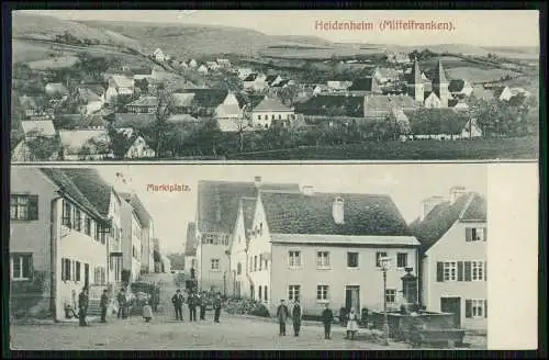 AK Postkarte Heidenheim am Hahnenkamm Mittelfranken Marktplatz 1905 gel.