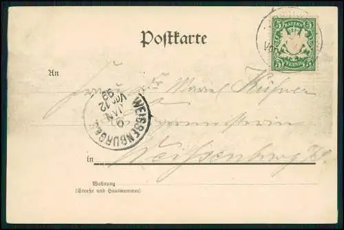AK Postkarte Heidenheim am Hahnenkamm Mittelfranken Panorama 1899 gelaufen