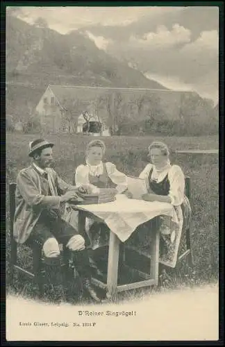 AK D' Reiner Singvögel Bayern Musiker in Tracht mit Zither Louis Glasner Leipzig