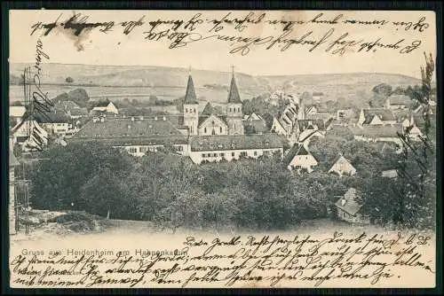 AK Postkarte Heidenheim am Hahnenkamm Mittelfranken Dorf Kirche 1905 gel.