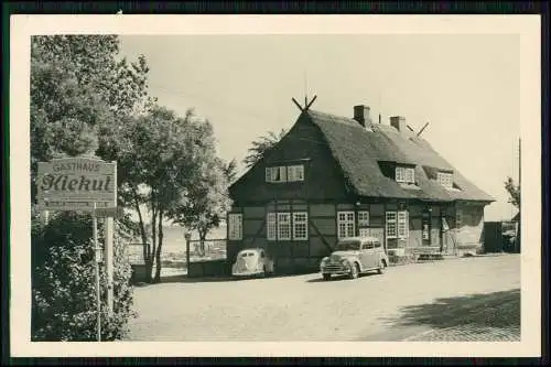 Foto AK Kiekut Eckernförde Eckernförder Bucht Altenhof VW Käfer Brezelkäfer PKW