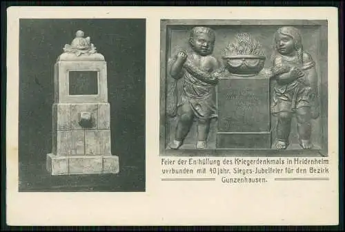 AK Heidenheim Hahnenkamm 1910 gel. Feier Enthüllung Kriegerdenkmals Gunzenhausen