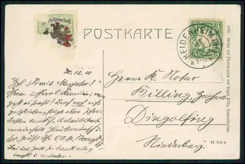 AK Heidenheim Hahnenkamm 1910 gel. Feier Enthüllung Kriegerdenkmals Gunzenhausen