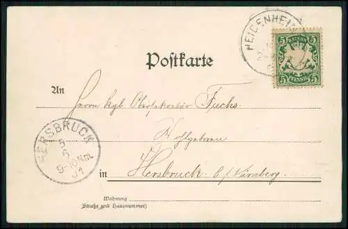 AK Postkarte Heidenheim am Hahnenkamm Mittelfranken Panorama 1901 gelaufen