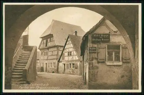 AK Wolframs Eschenbach Bayern am Pfündnerhaus Möbel Brunner um 1930