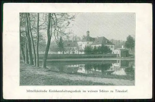 Ak Triesdorf Weidenbach Seckendorf Schloss Kreishaushaltsschule 1916 gelaufen