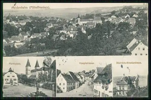 AK Postkarte Heidenheim am Hahnenkamm Mittelfranken Dorf Kirche 1910 gelaufen
