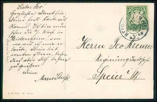 AK Postkarte Heidenheim am Hahnenkamm Mittelfranken Dorf Kirche 1910 gelaufen