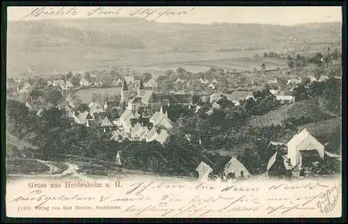 AK Postkarte Heidenheim am Hahnenkamm Mittelfranken Dorf Kirche 1901 gel.