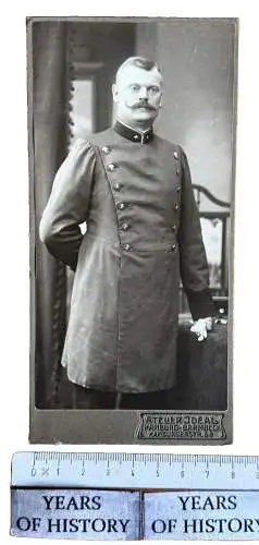 CAB Foto 15x8 cm 1900-1918 Soldat im Waffenrock Atelier Ideal Hamburg Barmbek