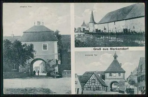 AK Merkendorf Kreis Ansbach Mittelfranken Oberes u. Unteres Tor um 1910