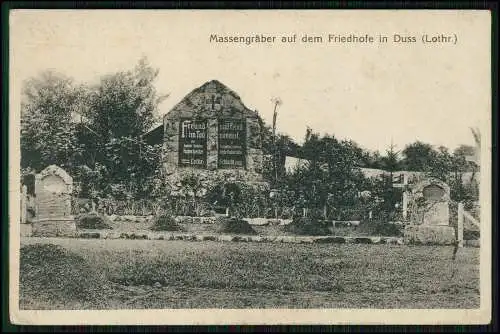 AK 1. WK Dieuze Duss Moselle Lothringen Massengrab Friedhof 1917 Feldpost gel.